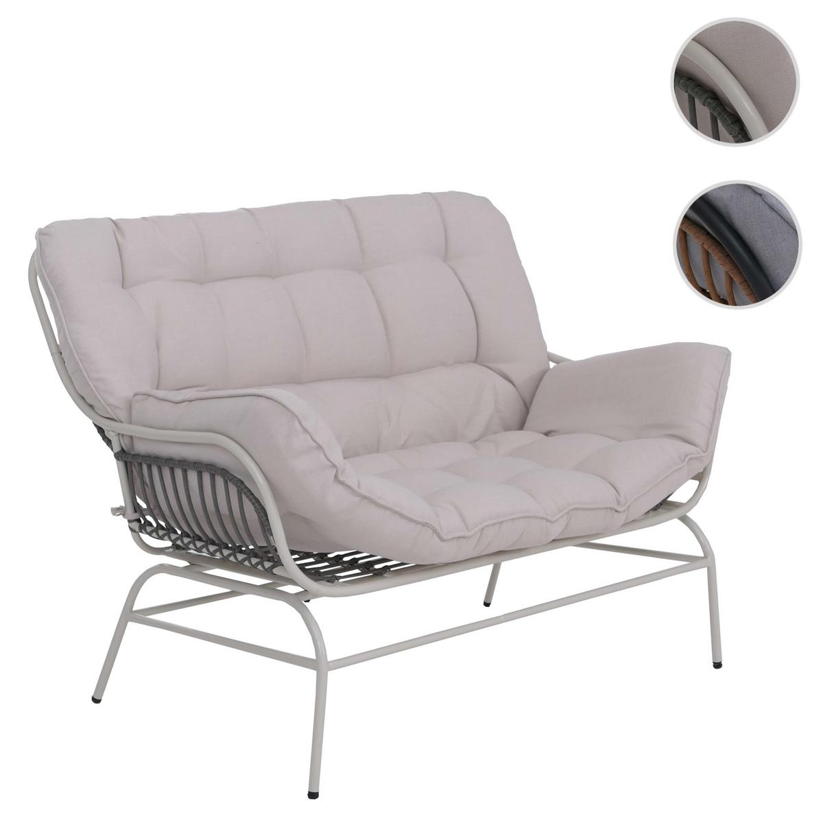 SOFA Hellgrau, Beige - Beige/Hellgrau, Metall (121/93/87cm) - MCW