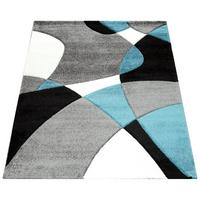 KURZFLORTEPPICH, abstrakt, aus Polypropylen, Florhöhe 12 mm, Türkis, 80 x 150 cm - Blau, Textil (150/80cm) - KADIMA DESIGN