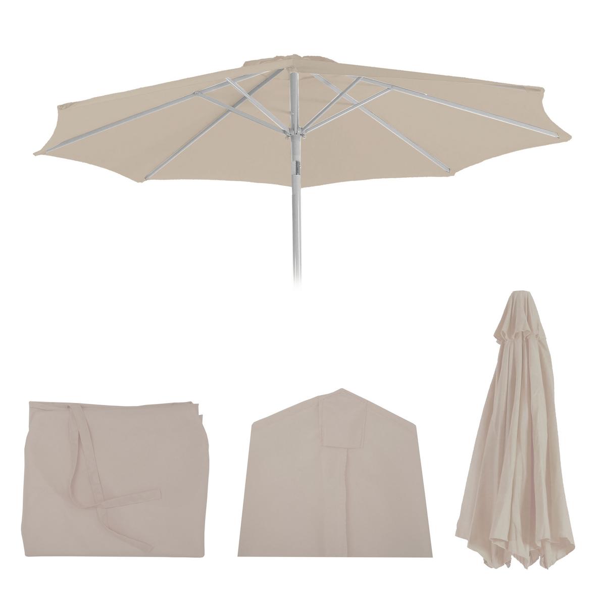 ERSATZ-BEZUG FÜR SONNENSCHIRM I Cremeweiß - Weiß, Textil (270/270cm) - MCW