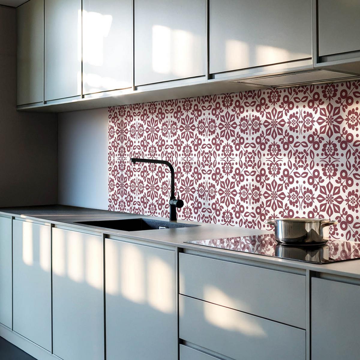 WANDPANEEL 6x 60x30 cm selbstklebend Rosaria - Bordeaux, Kunststoff (30/1.6/60cm) - Wallfluent