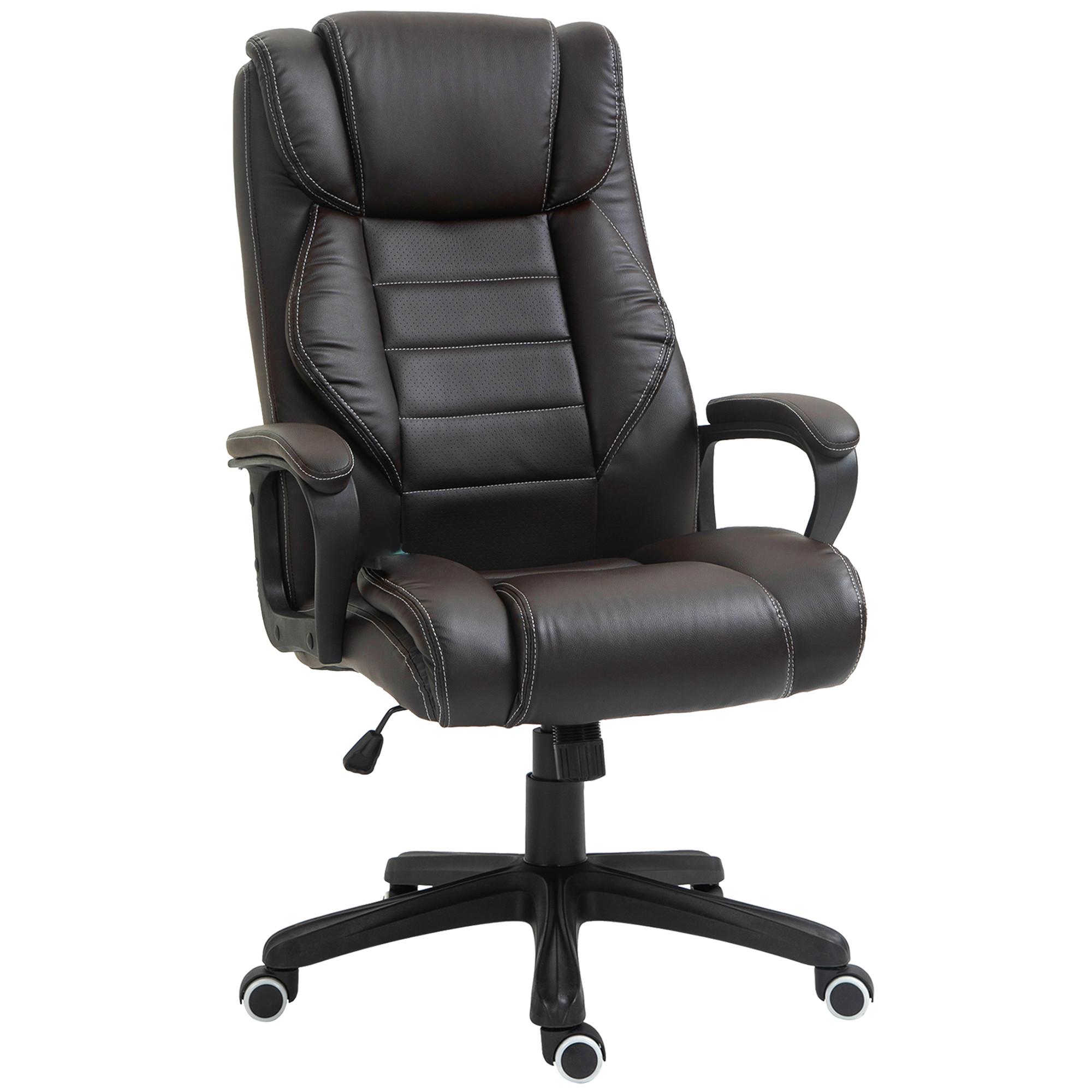 BÜROSTUHL mit Massagefunktion, höhenverstellbar, 6 Vibrationspunkte, Braun - Braun, Kunststoff (64/120/74cm) - Vinsetto