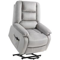 ELEKTRISCHER-AUFSTEHSESSEL Polyester Schaumstoff Hellgrau - Hellgrau/Schwarz, Textil/Metall (90/110/93cm) - HOMCOM