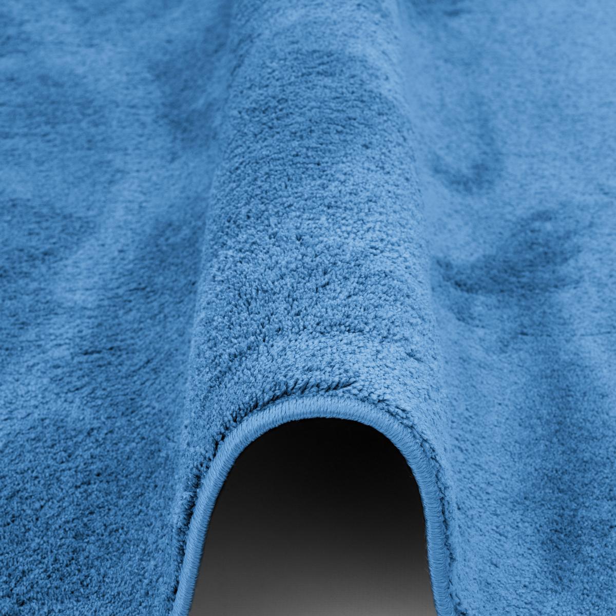 HOCHFLOR LANGFLOR TEPPICH SUPER SOFT MELIA RUND - Blau, Textil (160/160cm) - Pergamon