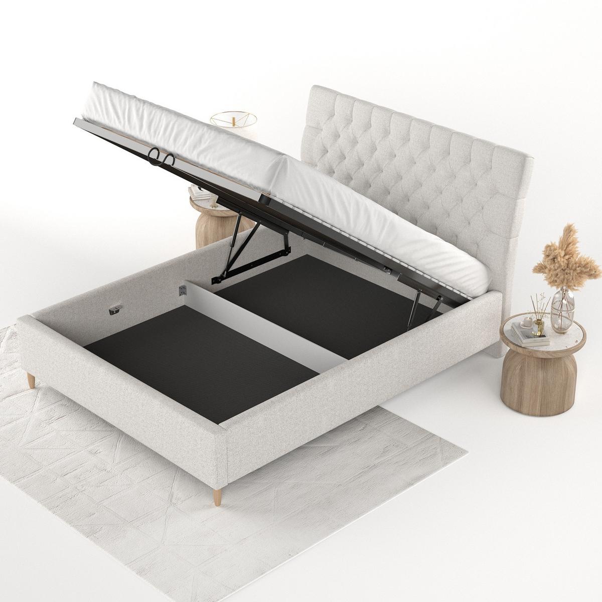 POLSTERBETT Lira 120/200 cm Hellbeige im Riva Stoff - Beige/Naturfarben, Holz/Holzwerkstoff (120/200cm) - AltaBeds