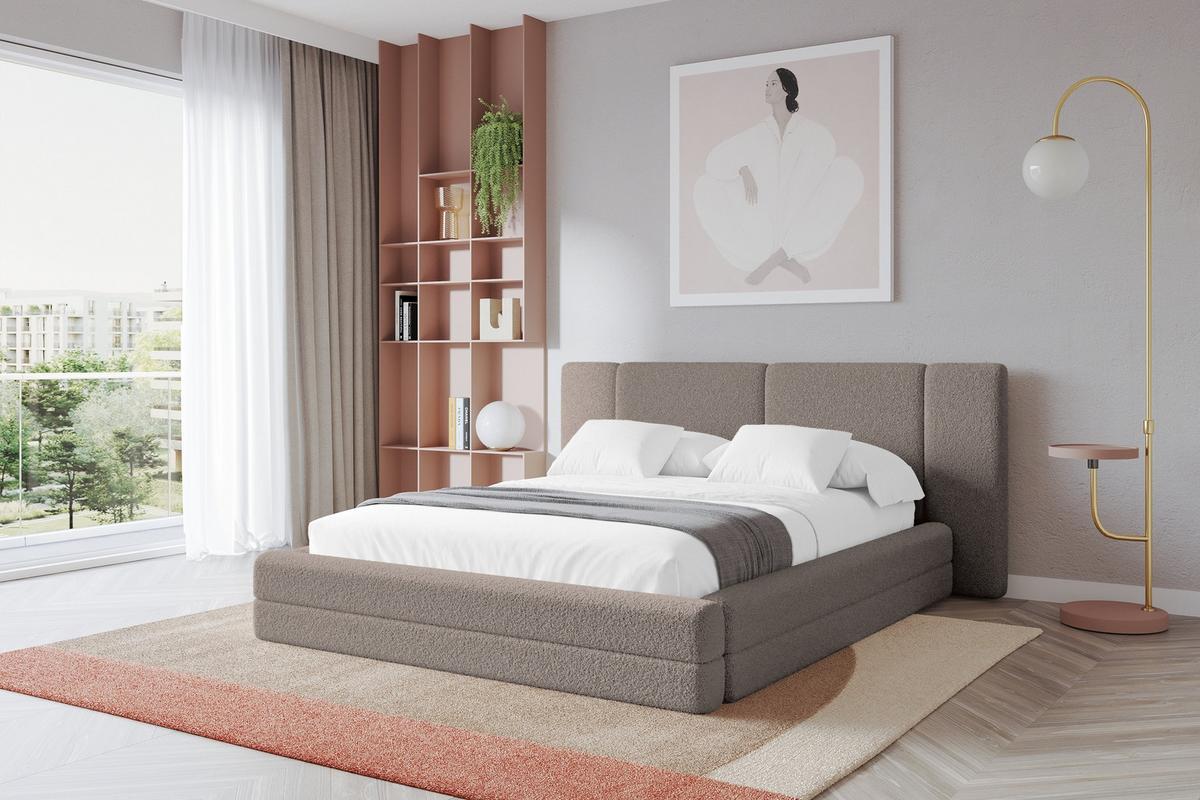 POLSTERBETT mit Bettkasten und Lattenrost, Bett mit Matratze H3/H4 - TEVO 140x200 Braun - Braun, Holzwerkstoff/Textil (140/200cm) - ALTDECOR
