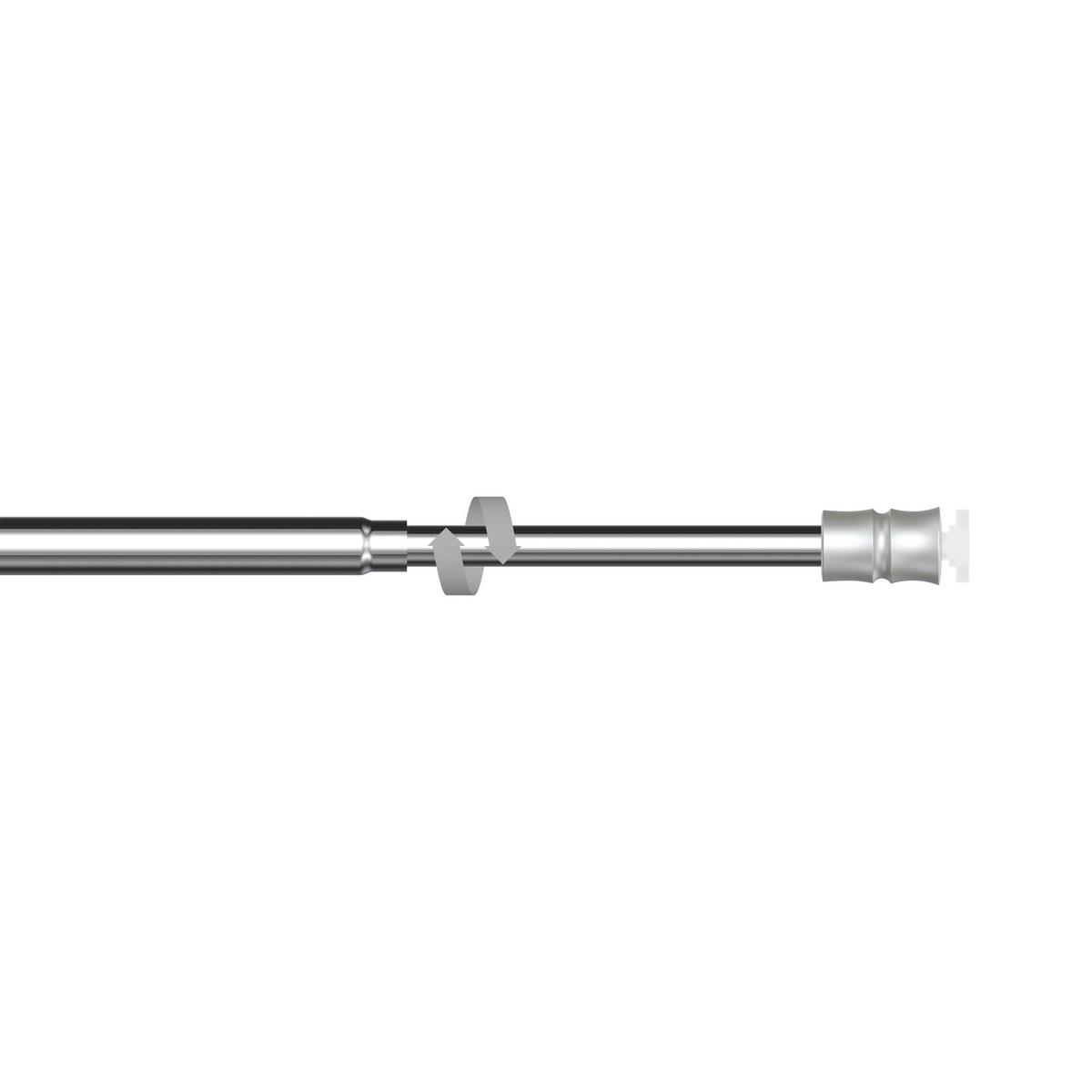 KLEMMSTANGE / SCHEIBENSTANGE Flexo 80-120 cm, 8 / 6 mm Ø, Chrom - Chromfarben, Kunststoff/Metall (120cm) - INTERDECO