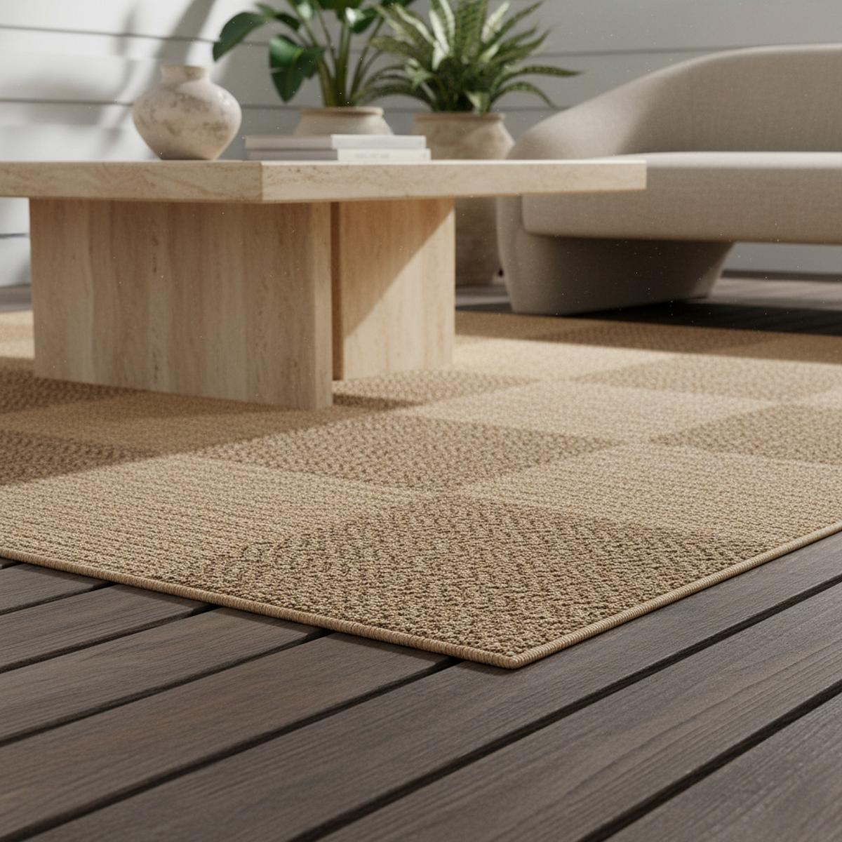 TEPPICH Outdoor ARLBERG in Beige, in Jute-Optik, aus Polypropylen, 80 x 250 cm - Beige, Textil (250/80cm) - KADIMA DESIGN