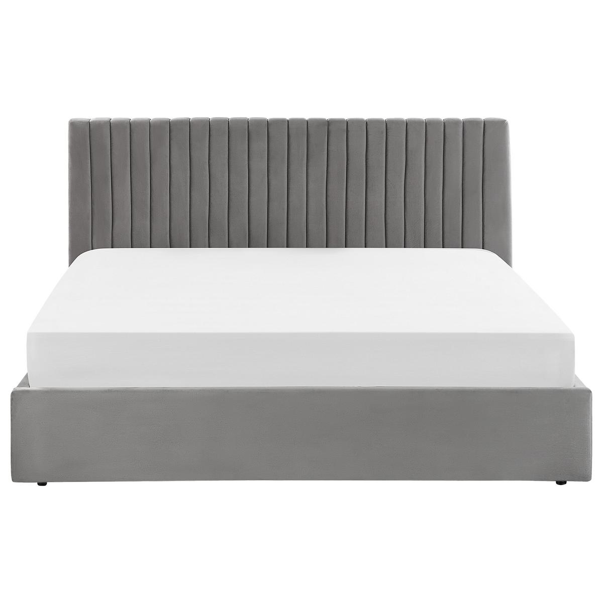 POLSTERBETT 180x200 cm Grau Vion - Grau, Textil (180/200cm) - Beliani