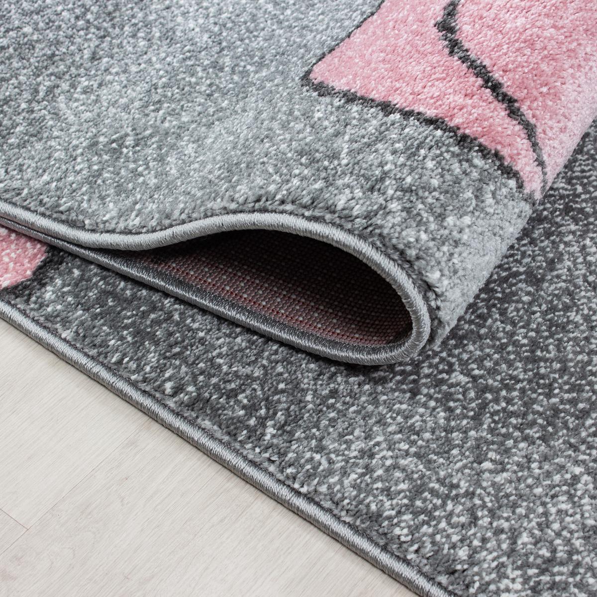 KINDERTEPPICH TASNA, mit Bären-Motiv, Rosa, Ø 160 cm - Rosa, Textil (160/160cm) - KADIMA DESIGN
