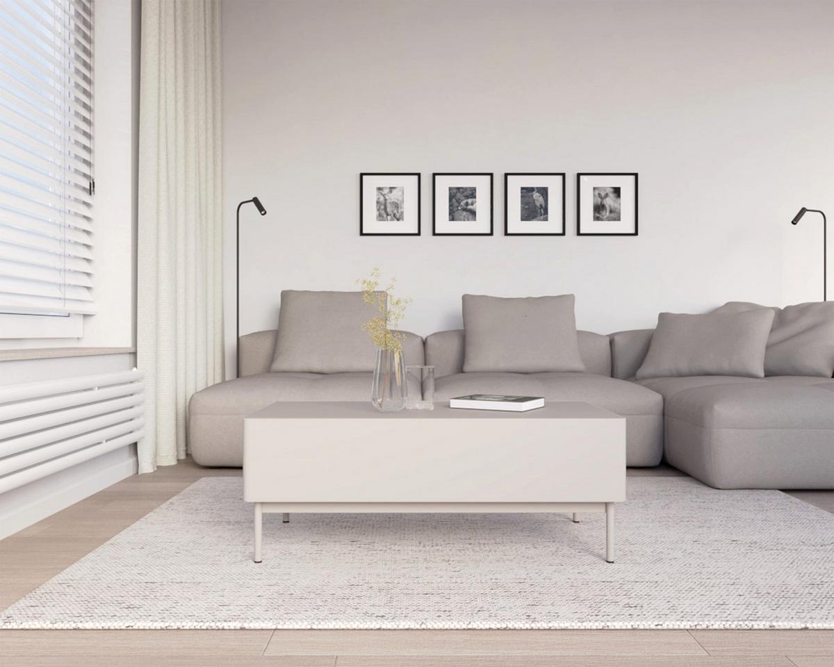 COUCHTISCH Olio kaschmir 100/53 cm - Taupe/Beige, Holzwerkstoff/Metall (53.2/100/40.2cm) - Selsey