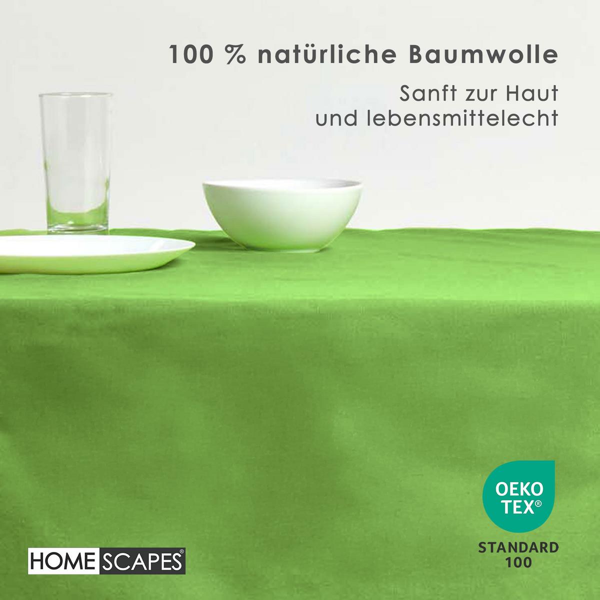 TISCHDECKE limette 137/137 cm, 100% Baumwolle - Limette, Textil (137/137cm) - Homescapes