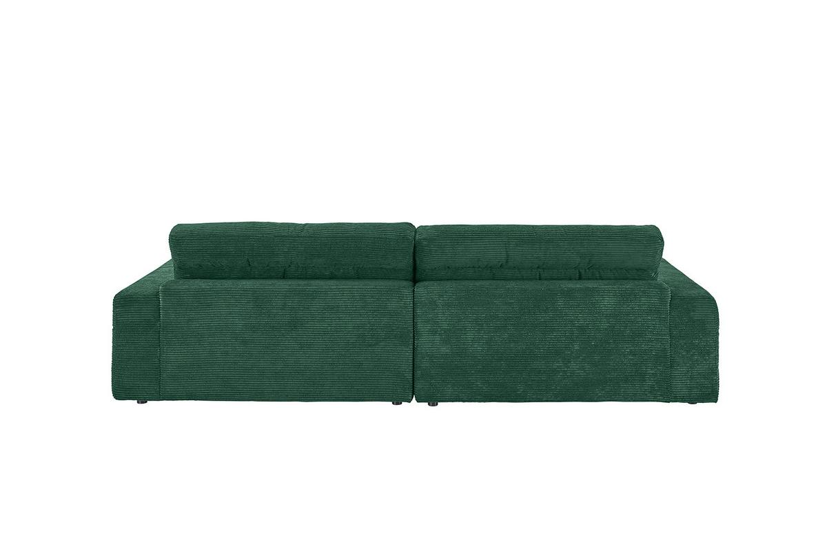 ECKSOFA LANA SOFA Smaragdgrün Cord - Smaragdgrün/Schwarz, Textil (296/205cm) - KAWOLA