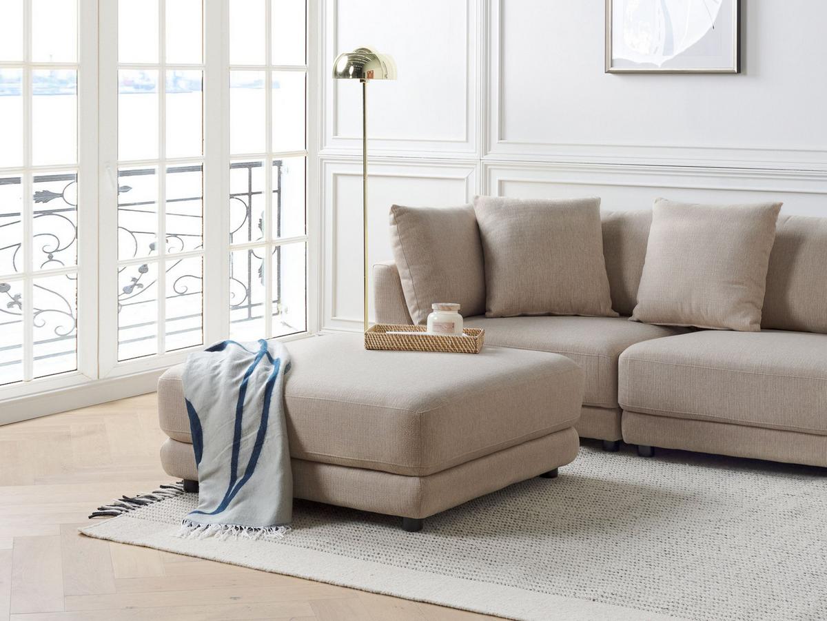 OTTOMANE Stoff Beige Sigtuna - Beige, Textil (102/43/102cm) - Beliani