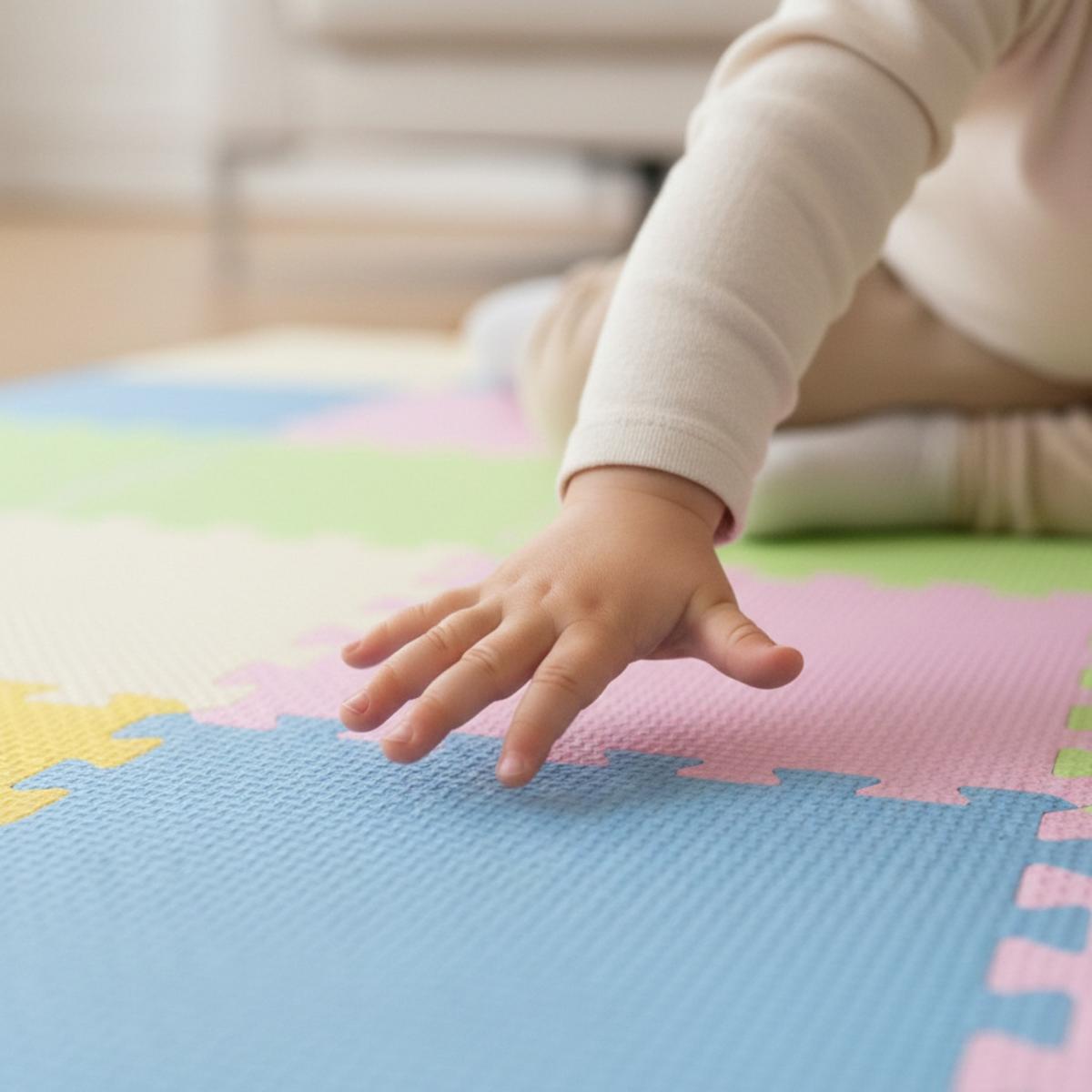 SPIELMATTE ab Null - 90 cm Baby Puzzlematte Bunt - Multicolor, Kunststoff (30/30cm) - Littletom