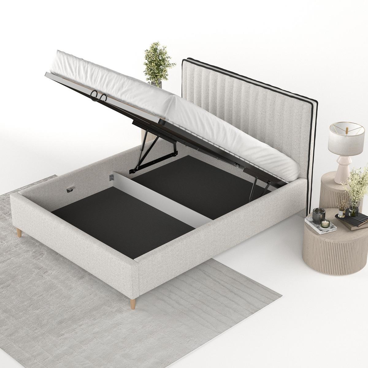 POLSTERBETT Aria 180/200 cm Hellbeige im Riva Stoff - Beige/Naturfarben, Holz/Holzwerkstoff (180/200cm) - AltaBeds