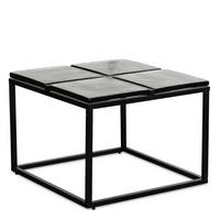 COUCHTISCH Quadratisch in Schwarz aus Glas und Metall, 58x58x43.5 cm - Schwarz, Glas/Metall (58/58/44cm) - KADIMA DESIGN