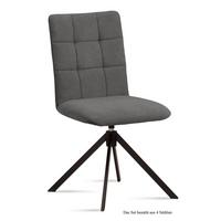 ESSZIMMERSTUHL drehbar (4er-Set) Debora 47x91x60 Schwarz/Grau - Schwarz/Grau, Kunststoff (60/91/47cm) - 58aufmkessel