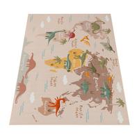 KINDERTEPPICH Waschbar, mit Dino-Motiv, Beige, 100 x 200 cm - Beige, Textil (200/100cm) - KADIMA DESIGN