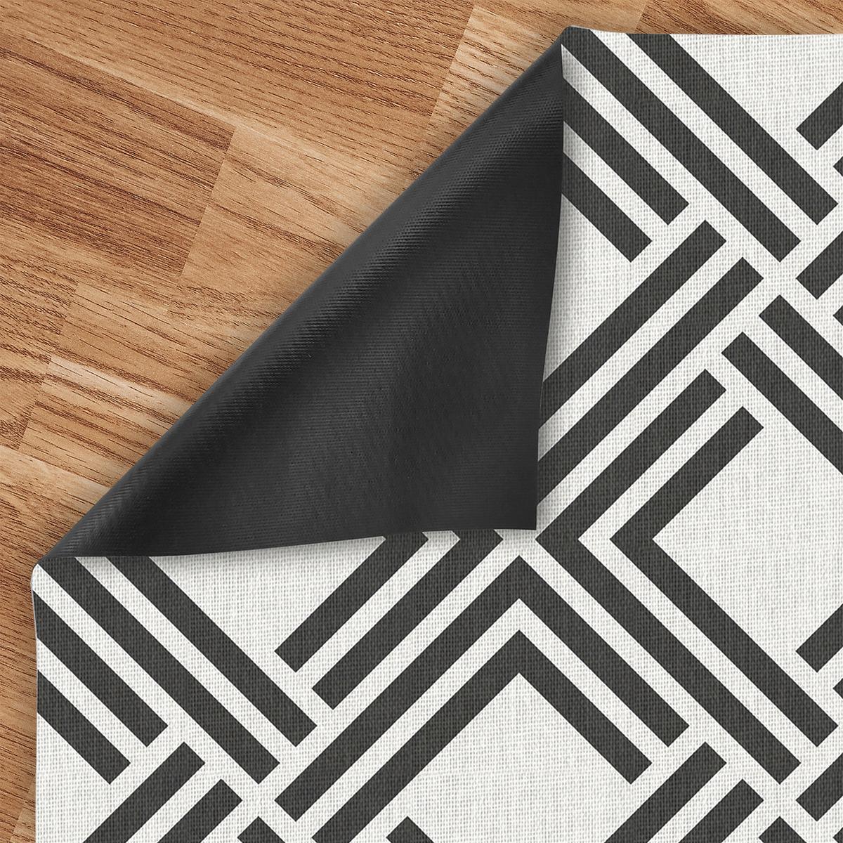 TEPPICH Premium en Vinyle Schwarze Linien 80x150 cm - Schwarz, Kunststoff (80/150cm) - STORESDECO