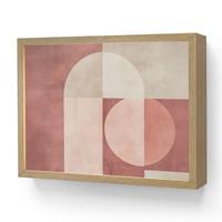 WANDLEUCHTE MIT AKKU Figuren - Abstrakt - Rosa 40x30 cm - Altrosa, Holzwerkstoff (40/30/8cm) - OnlyWow