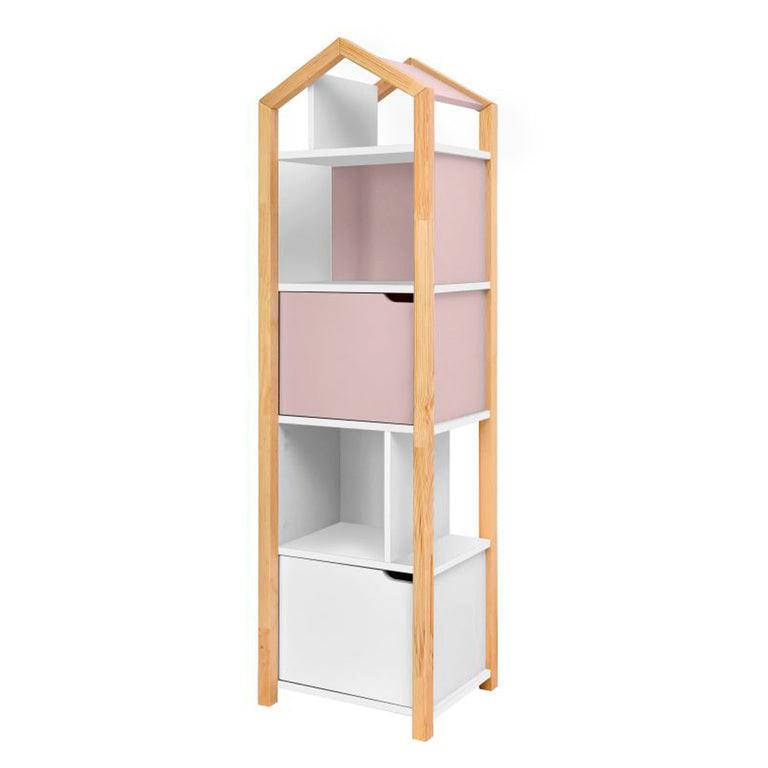 BÜCHERREGAL Rosa und weiß - Weiß, Holzwerkstoff (46/160/37cm) - Petits-meubles