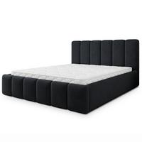 POLSTERBETT ATTORA Q 160x200 cm mit Bettkästen - Schwarz - Schwarz, Holz (160/200cm) - MASSENO