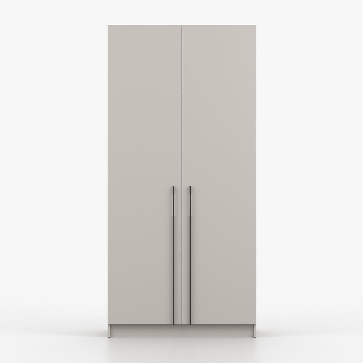 DREHTÜRENSCHRANK ROSA 2D 100/210/55, 2-türig, Kaschmir - Kaschmir/Schwarz, Holzwerkstoff (100/210/55cm) - imoebel24