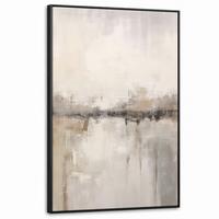 LEINWAND Bilder mit Rahmen - Moderne Kunst - Abstrakt - Beige - 80x120 - Beige, Textil (80/120cm) - MuchoWow