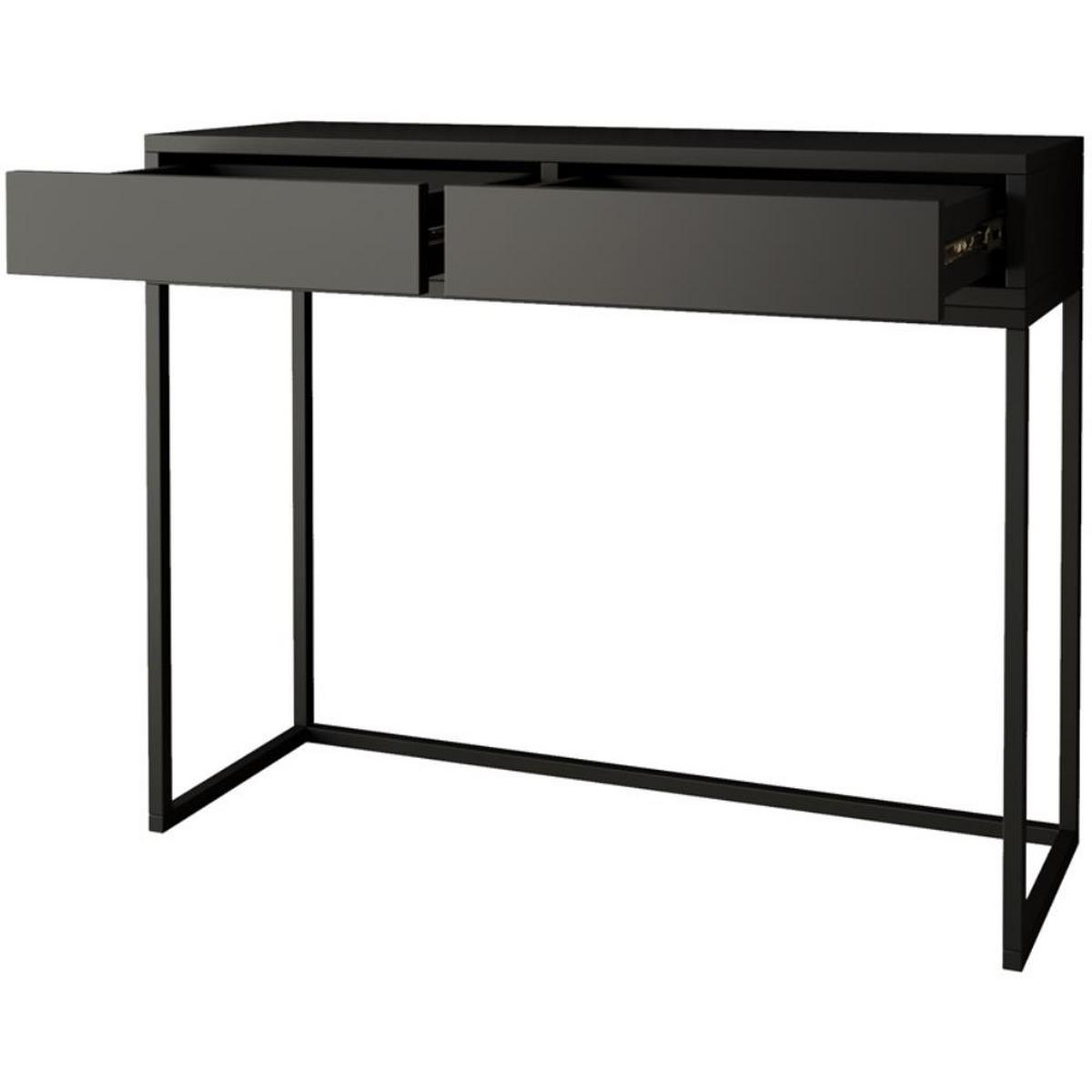 KONSOLENTISCH Lango 100/85/35 schwarz mit schwarzen Matellbeinen - Schwarz, Holzwerkstoff/Metall (35/100/85cm) - Beautysofa