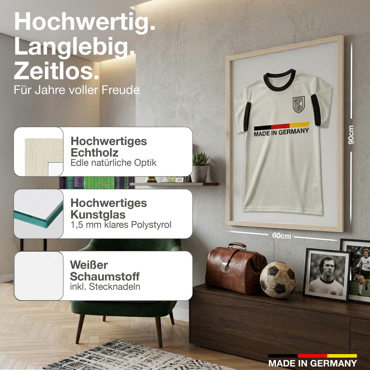 TRIKOTRAHMEN 60/90 Premium - Naturfarben, Holz (60/90cm) - K-Möbel