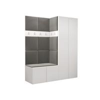 GARDEROBEN-SET Orion III - Weiß/Grau, Holzwerkstoff/Kunststoff (158/186/46cm) - MIRJAN24