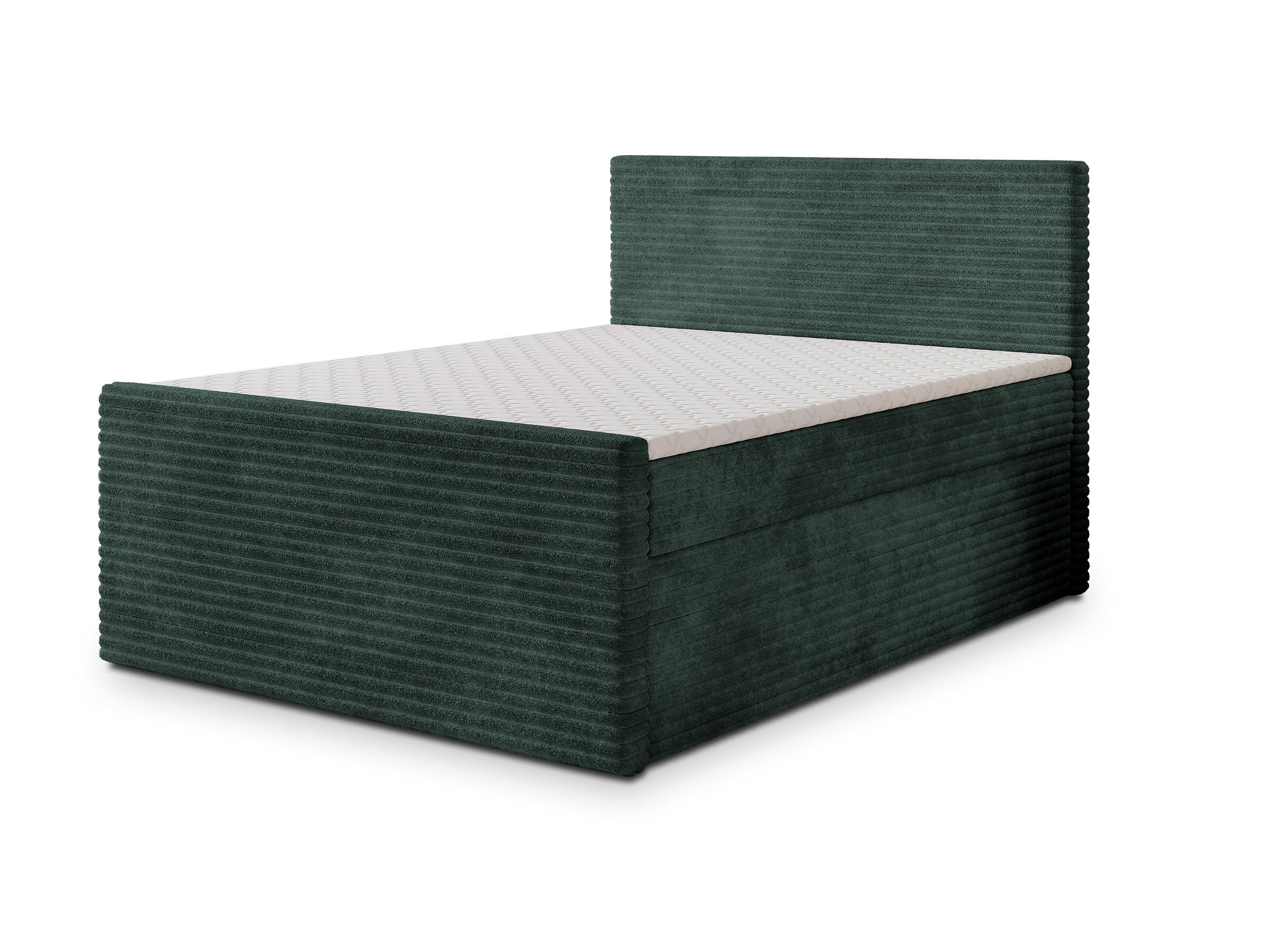 BOXBETT NOLEN 180x200 cm mit Matratze und Topper - Grün - Grün, Holz (180/200cm) - MASSENO