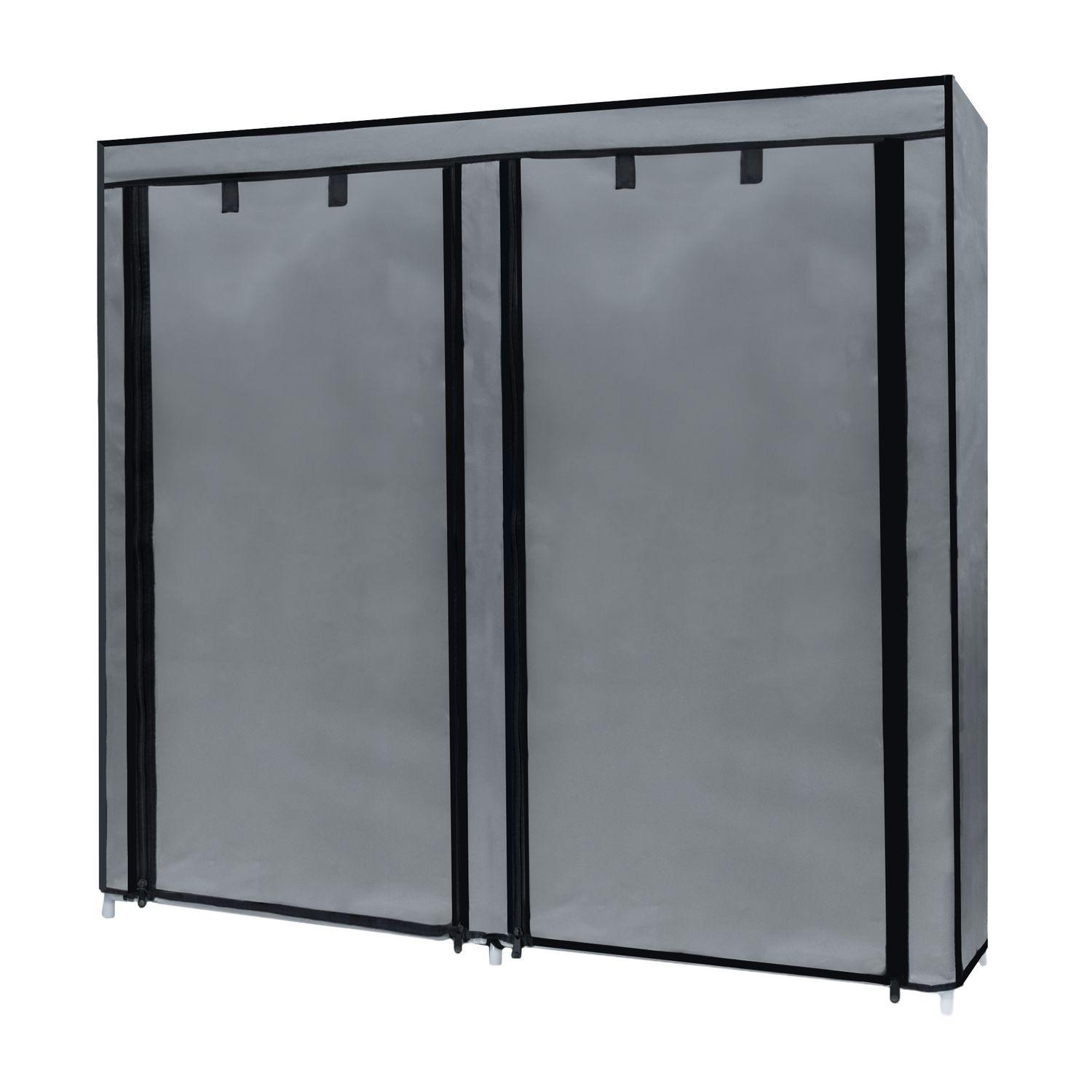 FALTSCHRANK 120x30x110 cm - Grau, Textil (30/115/116cm) - Intirilife