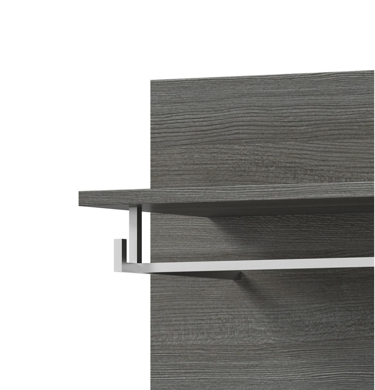 GARDEROBE Set 3-teilig weiß Hochglanz, grau 155 cm, Komplettset mit viel Stauraum - Weiß Hochglanz/Silberfarben, Glas/Holzwerkstoff (155/192/37cm) - Inn.Furn