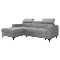 ECKSOFA Milano, Seite: Links LC+2R - Dunkelgrau/Schwarz, Holz/Textil (236/172cm) - MIRJAN24