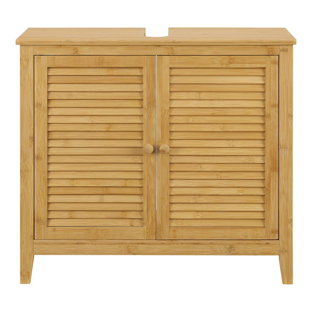 WASCHBECKENUNTERSCHRANK Värmdö - Naturfarben, Holz (67/60/30cm) - [en.casa]