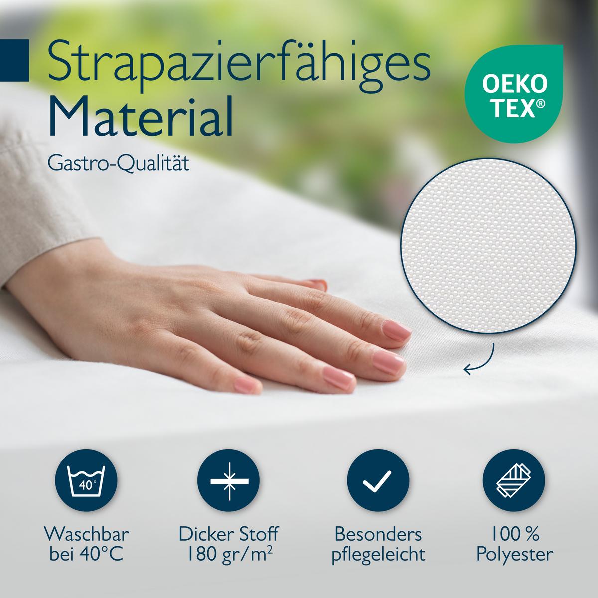 BIERTISCHHUSSE Premium M 50cm Weiß (3tlg) - Weiß, Textil (50/220cm) - Beautissu 