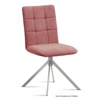 ESSZIMMERSTUHL (8er-Set) Dorise 47x91x60 Edelstahl/Rosewood - Edelstahlfarben/Dunkelrosa, Kunststoff (60/91/47cm) - 58aufmkessel