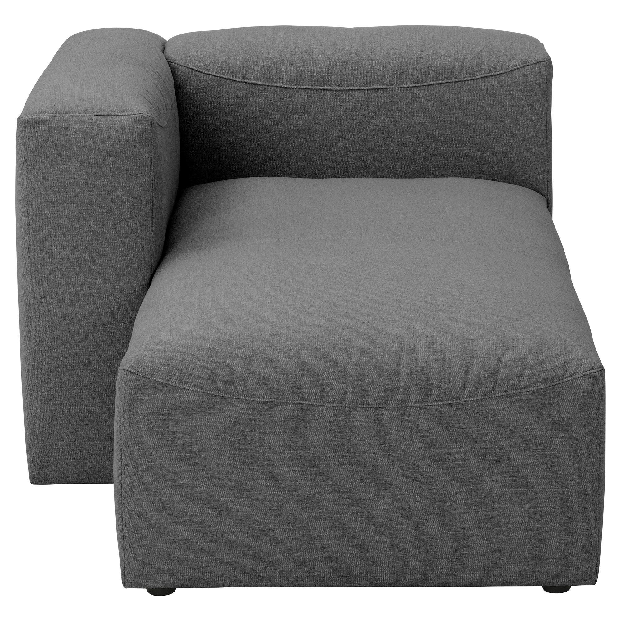 LONGCHAIR Armlehne links Kattrina Flachgewebe anthrazit - Anthrazit, Kunststoff (100/73/160cm) - 58aufmkessel
