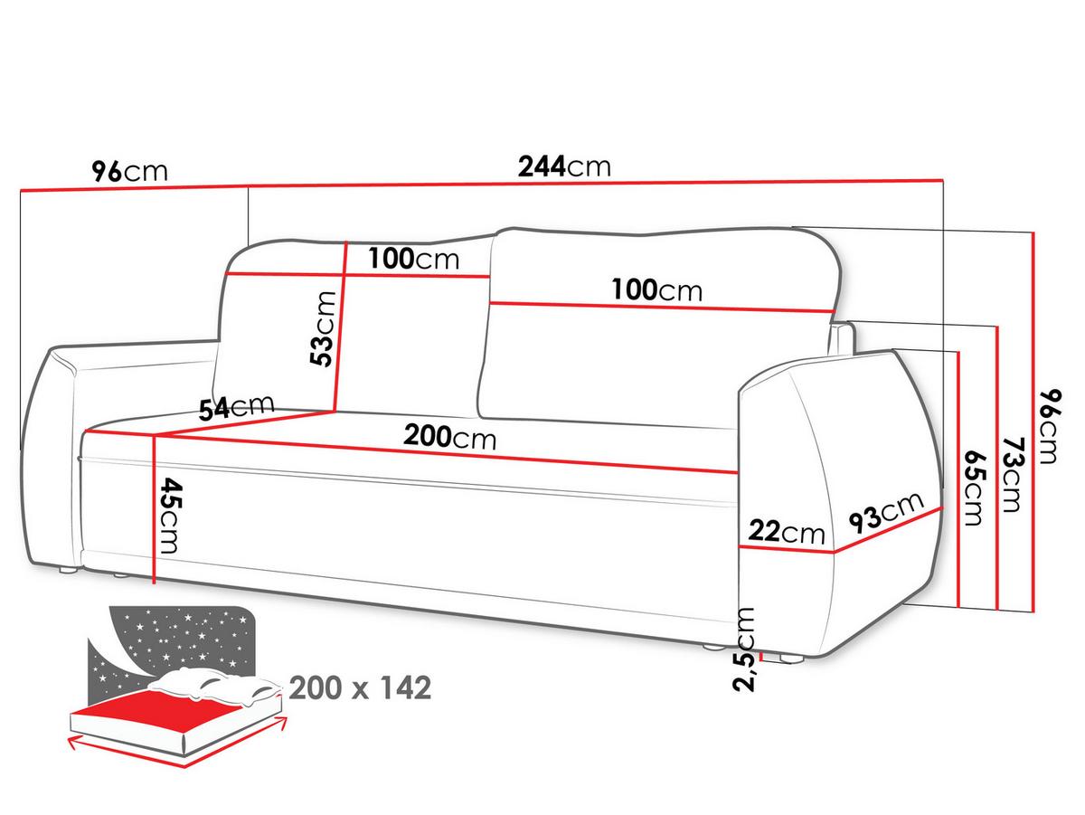 SCHLAFSOFA Floxi - Graphitfarben/Schwarz, Holz/Kunststoff (244/96/96cm) - MIRJAN24