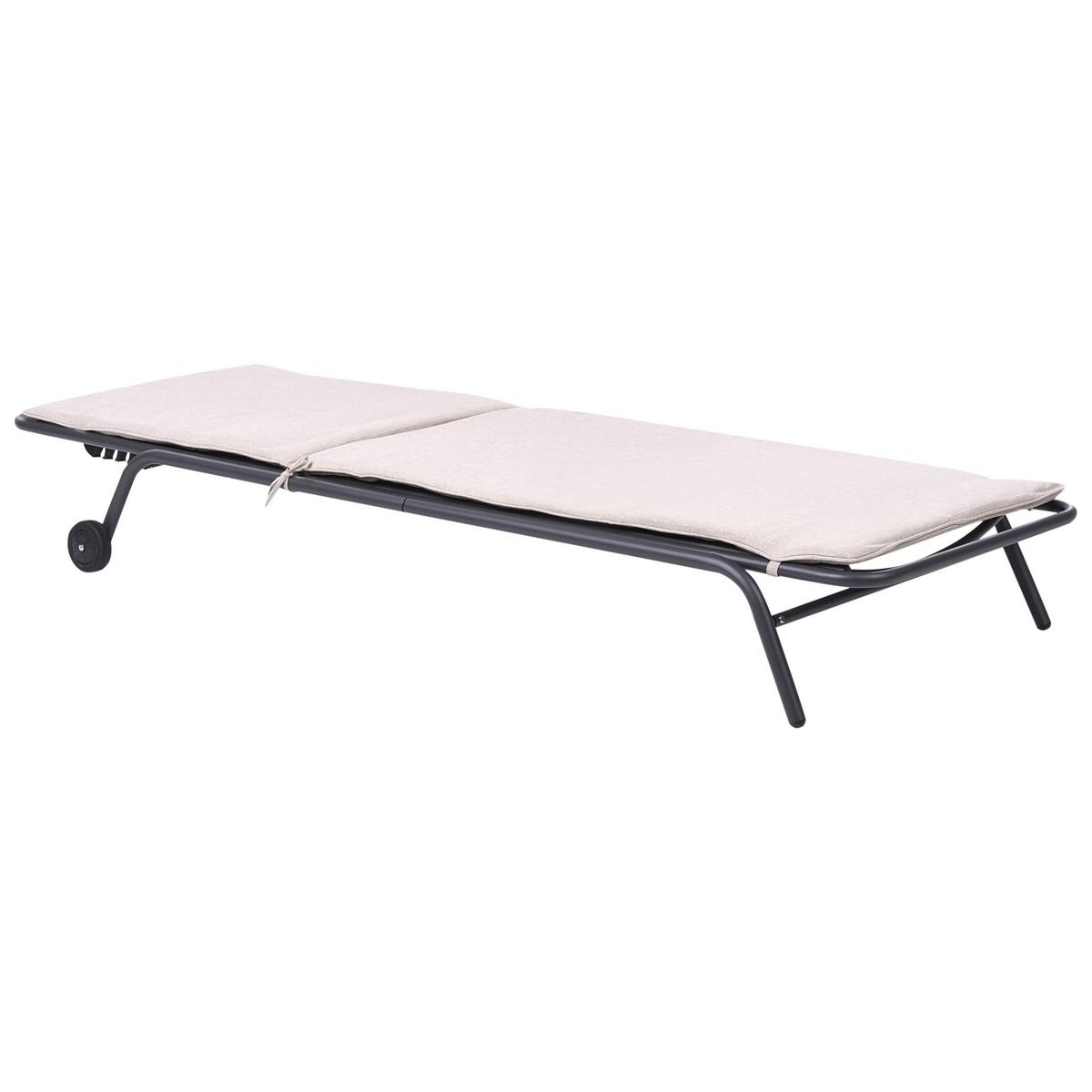 SONNENLIEGE Beige Volterra - Dunkelgrau, Metall (75/27/168cm)