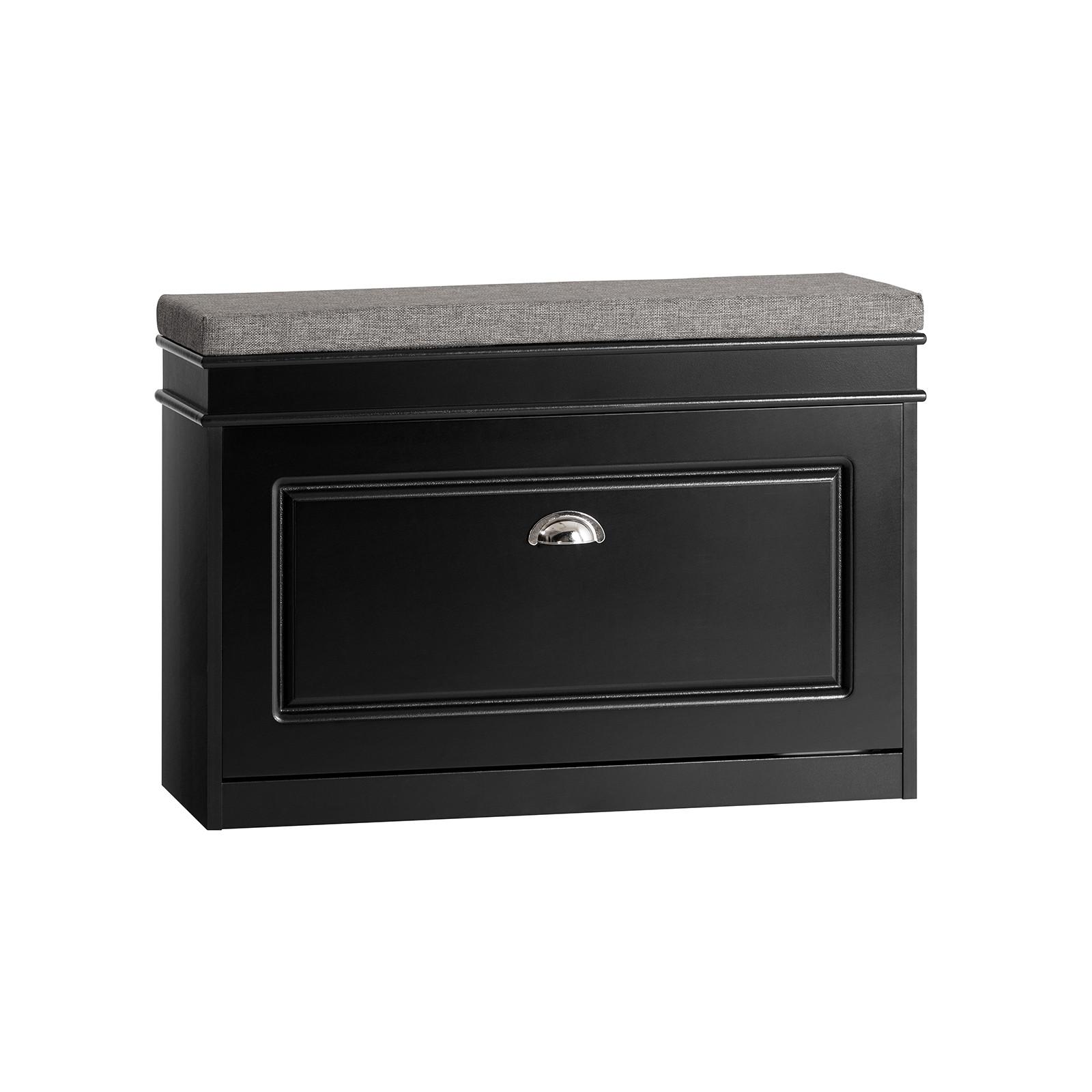 SCHUHBANK Schwarz - Schwarz, Holzwerkstoff (75/51/24cm) - SoBuy