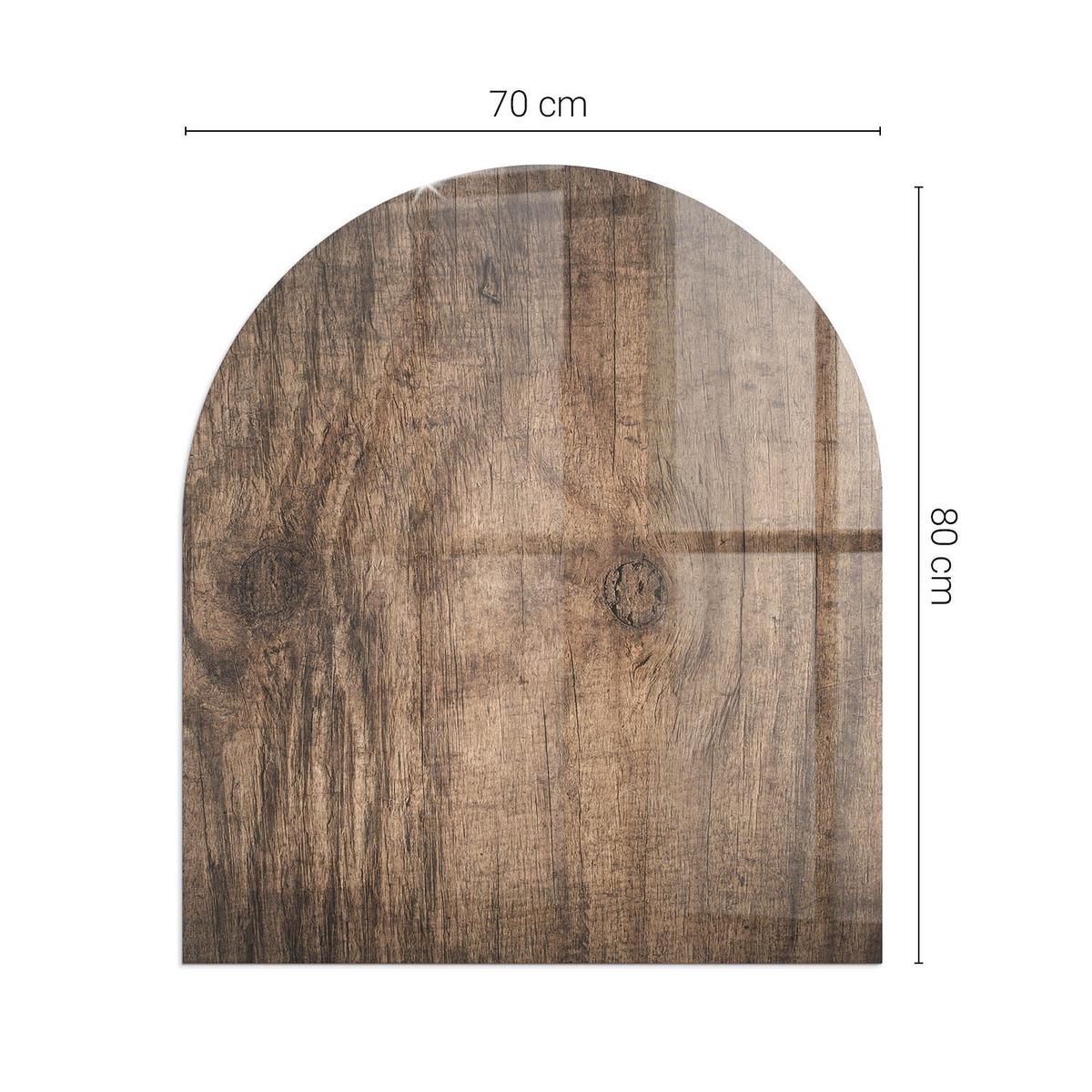 GLASPLATTE für Kamin 80x70 cm - Braun, Glas (80/70/0.4cm) - TULUP