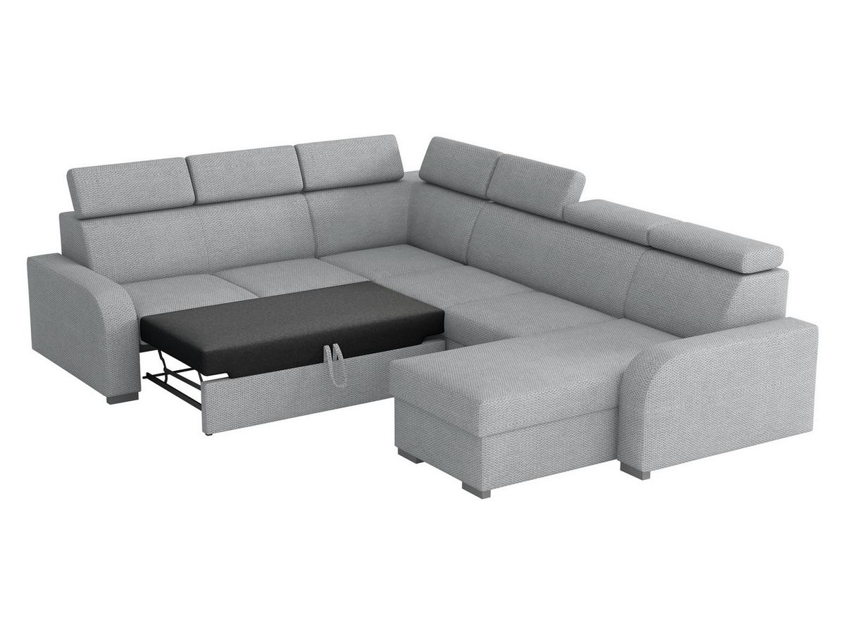 WOHNLANDSCHAFT Oslo 2rR2pLC - Silberfarben/Naturfarben, Holz/Kunststoff (315/85/250cm) - MIRJAN24