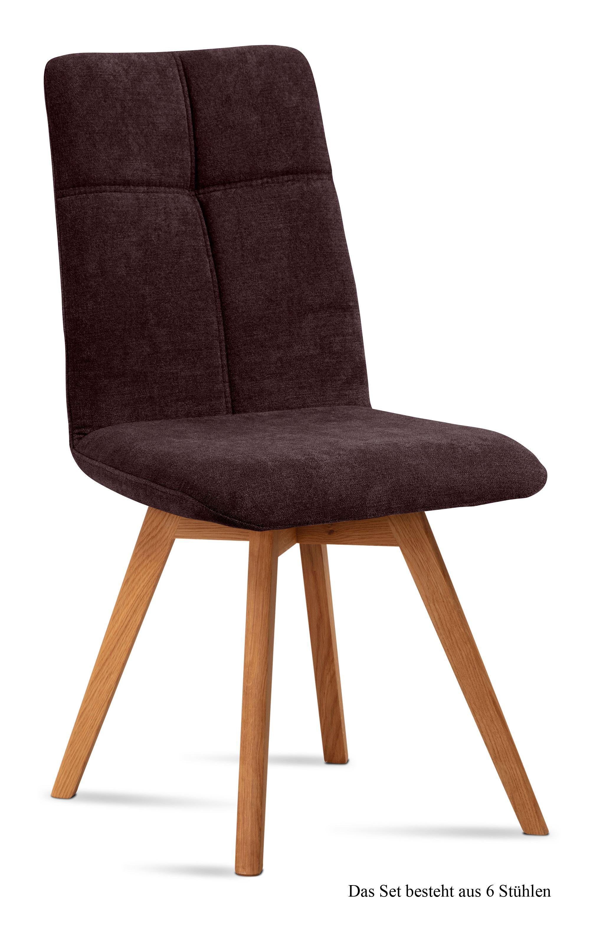 ESSZIMMERSTUHL (6er-Set) Dimut 47x92x60 Eiche geölt/Espresso - Eichefarben/Dunkelbraun, Kunststoff (60/92/47cm) - 58aufmkessel