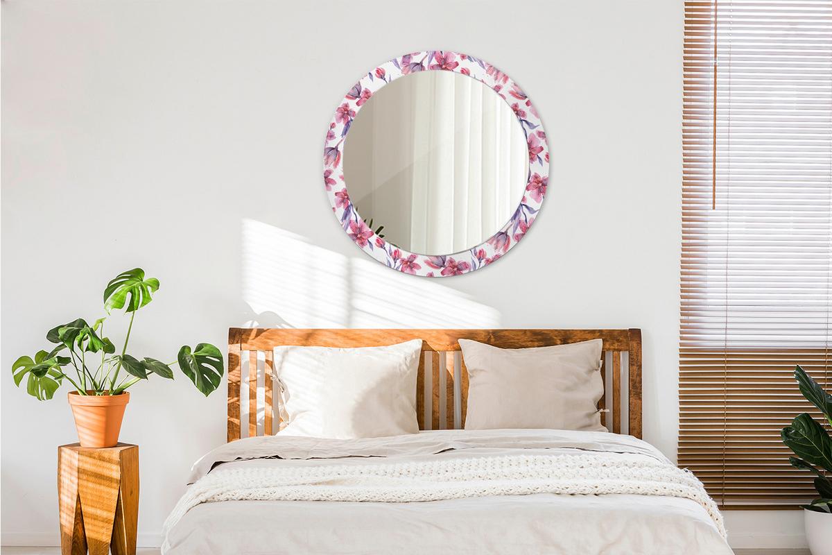 SPIEGEL Rund Ø 80 cm mit Aufdruck - Pink, Glas (80/80/0.4cm) - Wallfluent