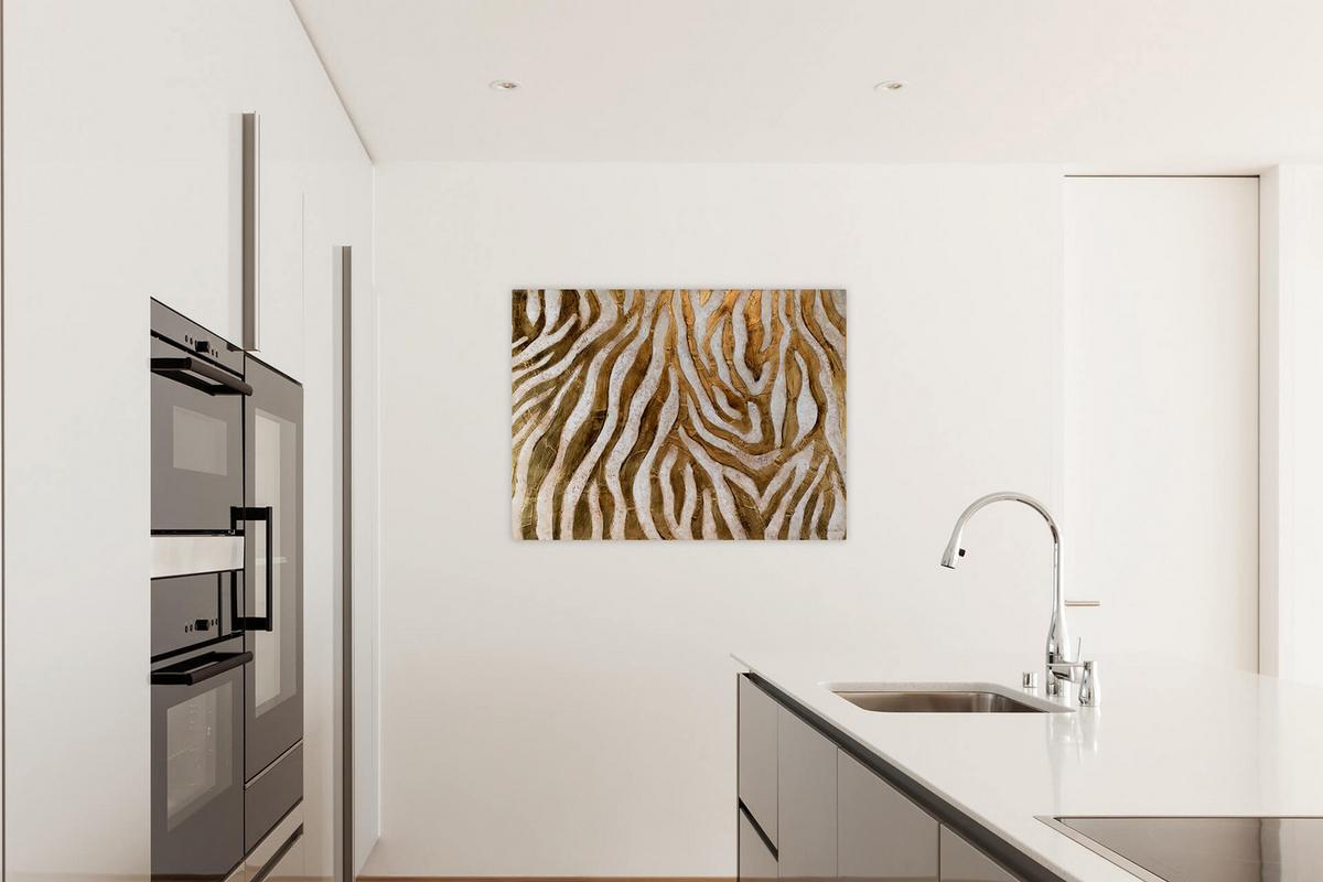 ÖLGEMÄLDE 100/75 cm - Goldfarben, Holz/Textil (100/75cm) - KUNSTLOFT