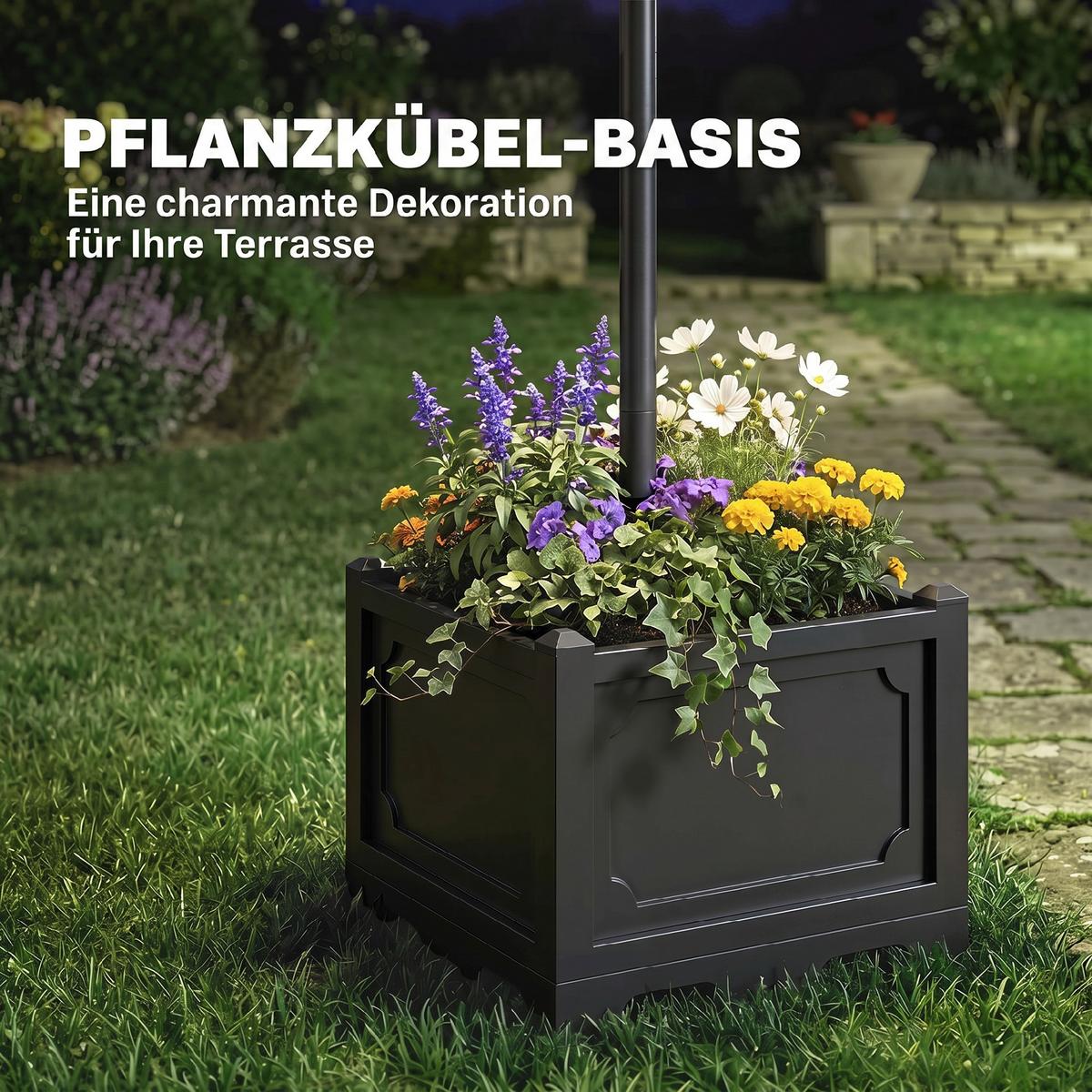 GARTENLATERNE, Schwarz, PP, ABS, Edelstahl, Aluminiumlegierung - Schwarz, Metall (60/55/189cm) - Outsunny