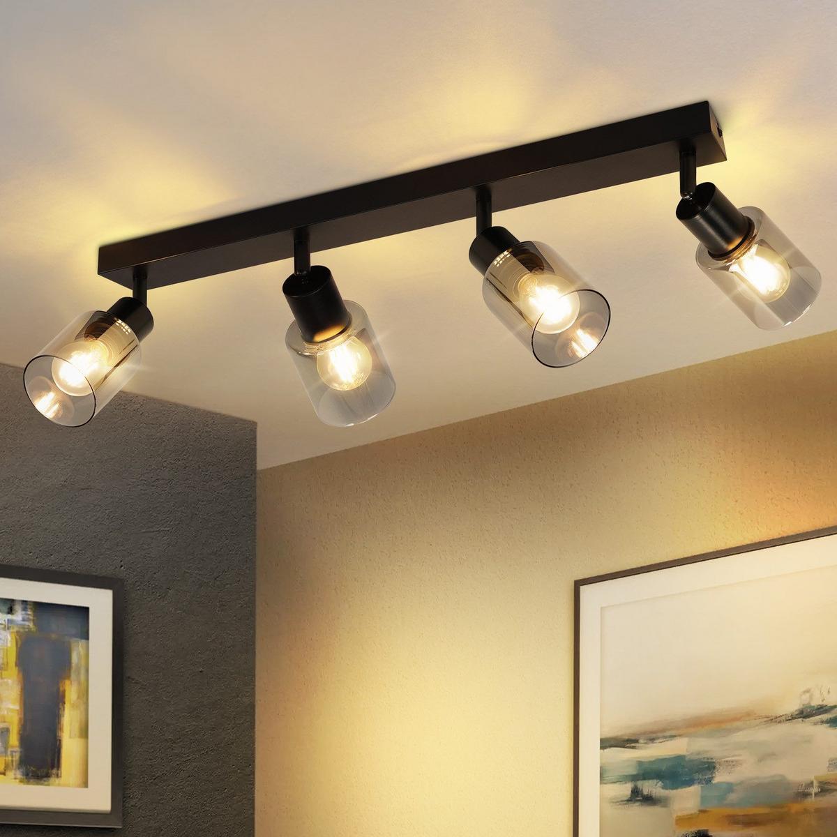 DECKENSTRAHLER Erickson 56/19/15 cm - Schwarz, Metall (56/19/15cm) - Nettlife