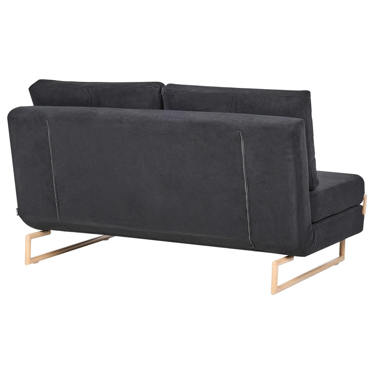 SCHLAFSOFA 3-Sitzer Stoff Schwarz Jerslev - Hellbraun, Textil (150/87/84cm) - Beliani